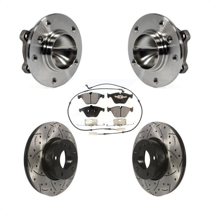 Hub Bearing Assembly Drilled Slot Brake Rotor Pad Front Kit For BMW 323i 328i X1