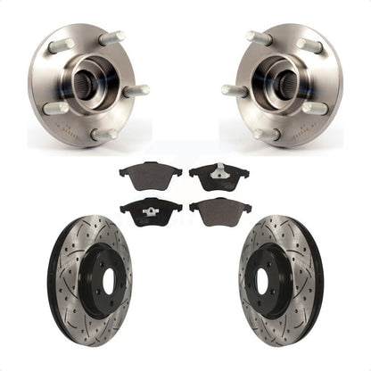 Hub Bearing Assembly Drill Slot Brake Rotor Pads Front Kit For Volvo S40 V50 C70