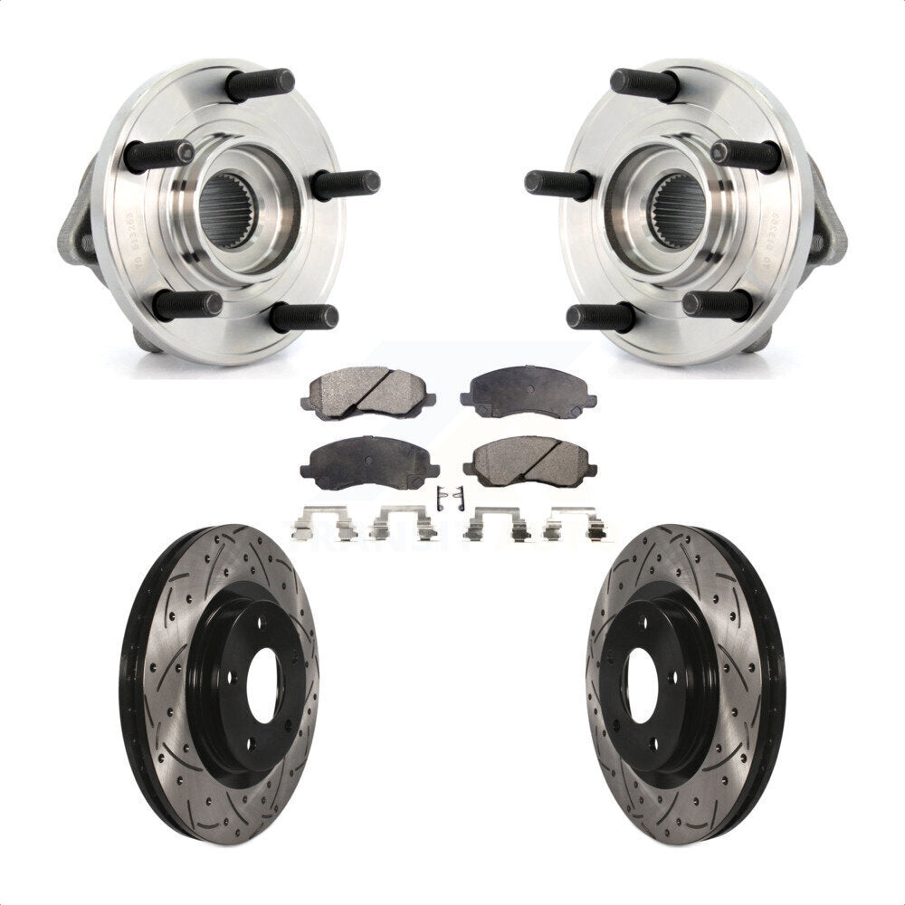 Hub Bearing Drill Slot Brake Rotor Pads Front Kit For Chrysler 200 Dodge Avenger