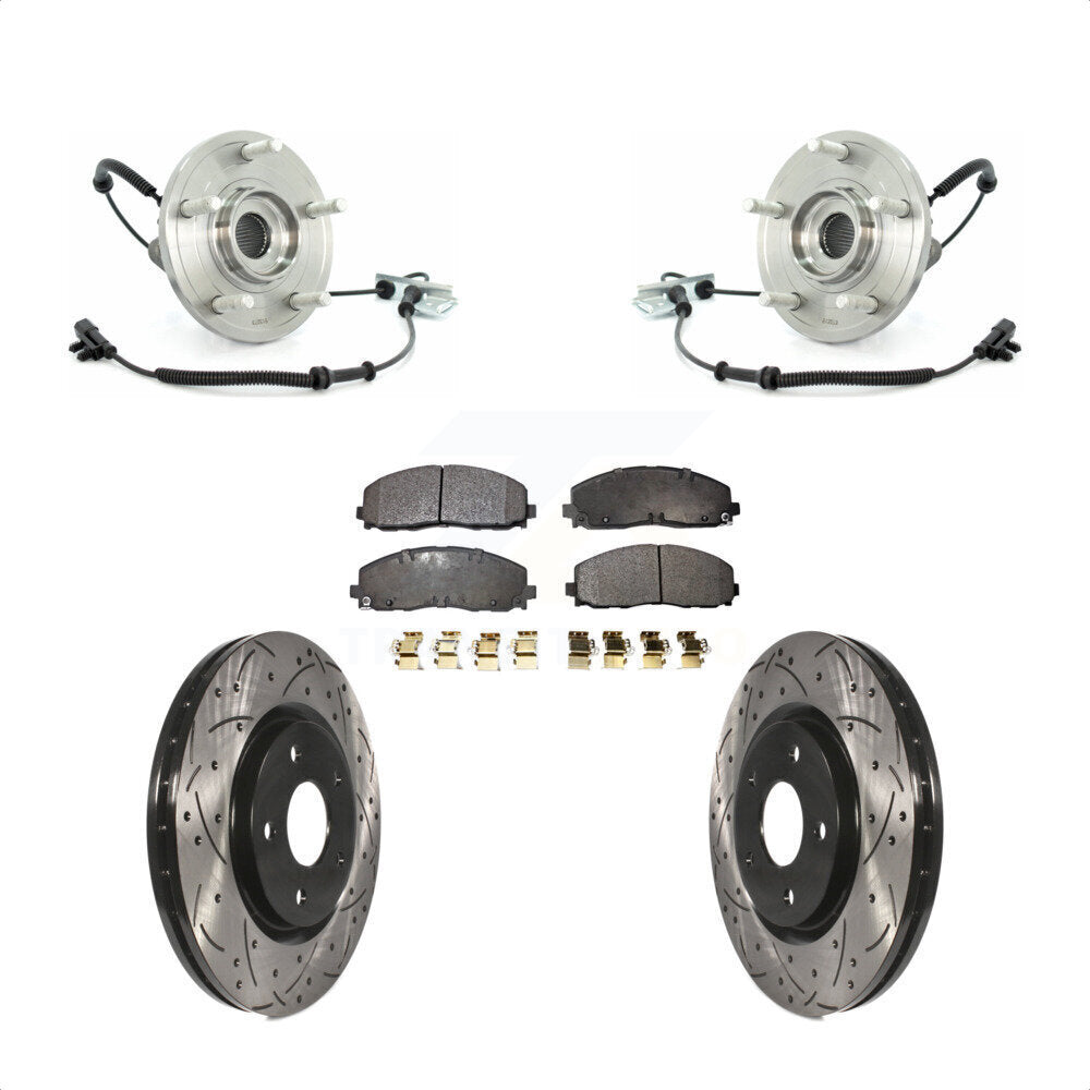 Hub Bearing Assembly Drill Slot Brake Rotor Pads Front Kit For Volkswagen Routan