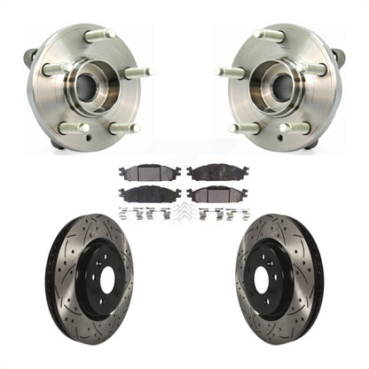 Hub Bearing Drilled Slot Brake Rotor Pads Front Kit For Ford Flex Taurus Lincoln