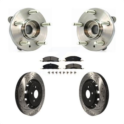 Hub Bearing Drilled Slot Brake Rotor Pads Front Kit For Ford Flex Taurus Lincoln