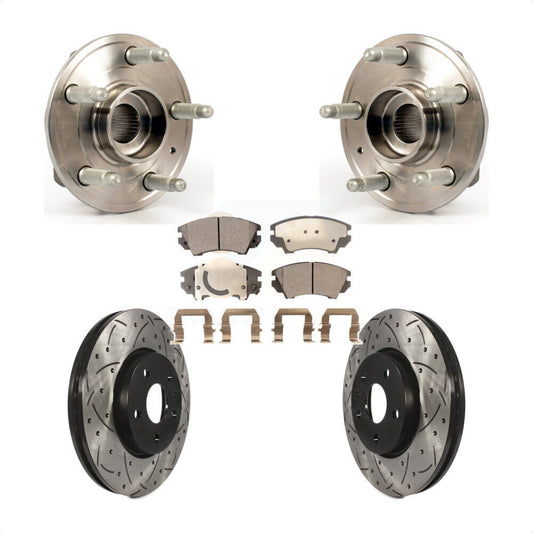 Hub Bearing Assembly Drilled Slot Brake Rotor Pad Front Kit For Chevrolet Camaro