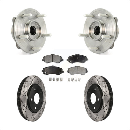 Hub Bearing Assembly Coat Drill Slot Brake Rotor Pad Front Kit For Dodge Journey