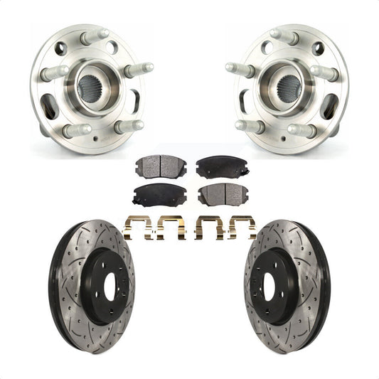 Hub Bearing Drill Slot Brake Rotor Pad Front Kit For Chevrolet Equinox GMC Buick