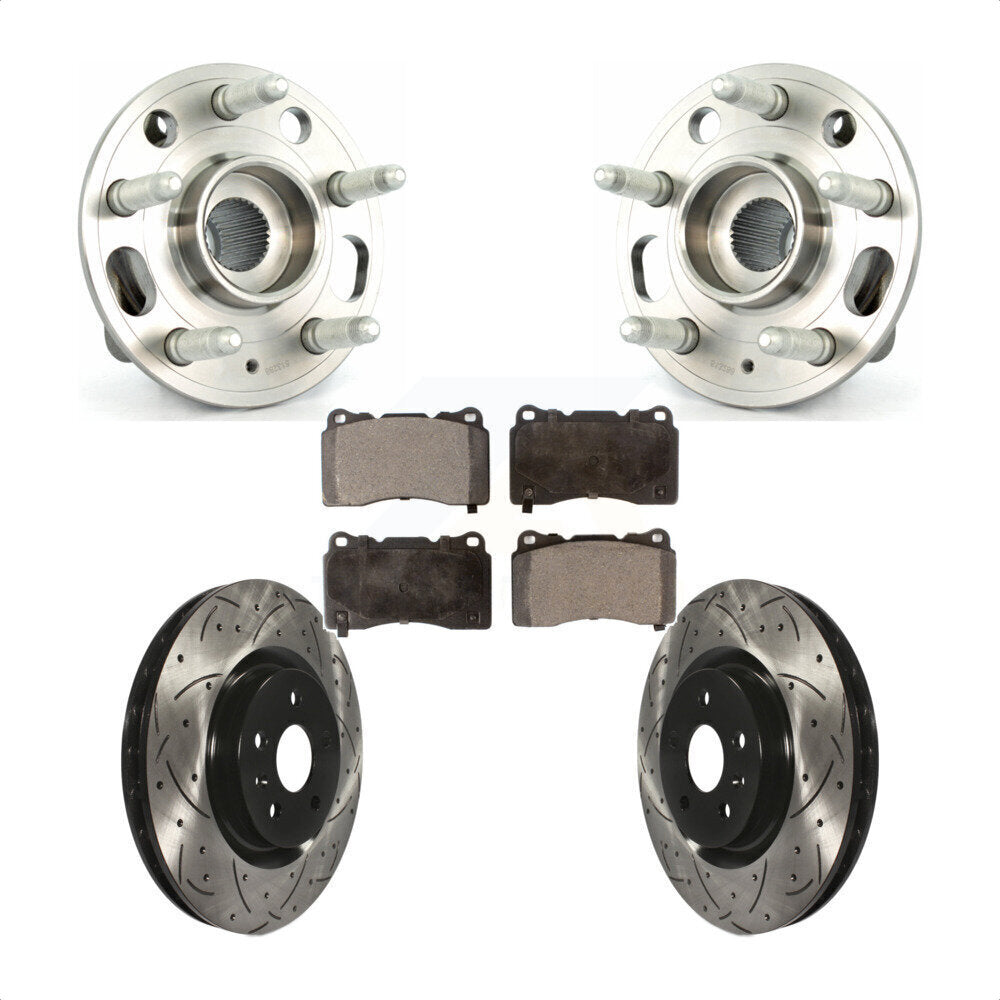 Hub Bearing Assembly Coated Drill Slot Brake Rotor Pad Front Kit For Buick Regal