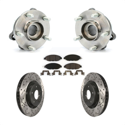 Hub Bearing Drilled Slot Brake Rotor Pads Front Kit For Nissan Pathfinder Murano