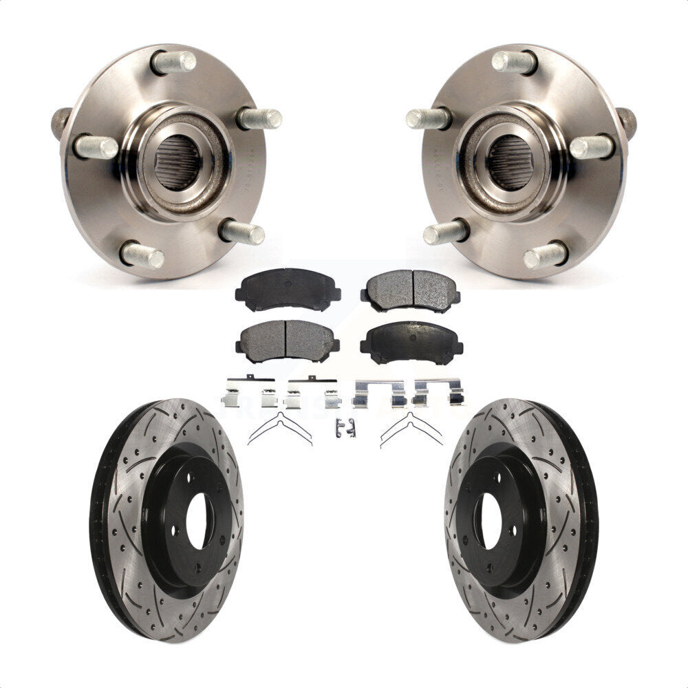Hub Bearing Coated Drill Slot Brake Rotor Pads Front Kit For Nissan Rogue Select
