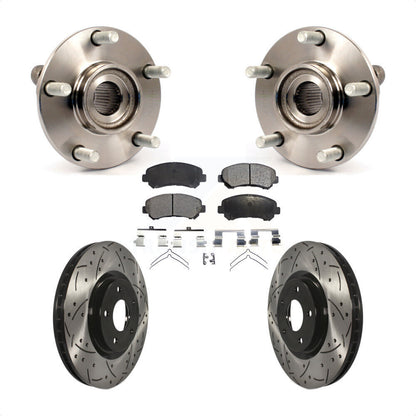 Hub Bearing Assembly Coat Drill Slot Brake Rotor Pad Front Kit For Nissan Sentra