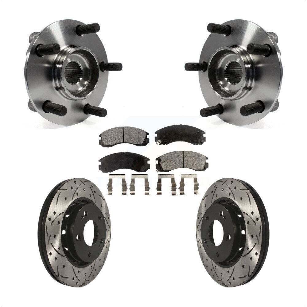 Hub Bearing Assembly Drill Slot Brake Rotor Pads Front Kit For Mitsubishi Lancer
