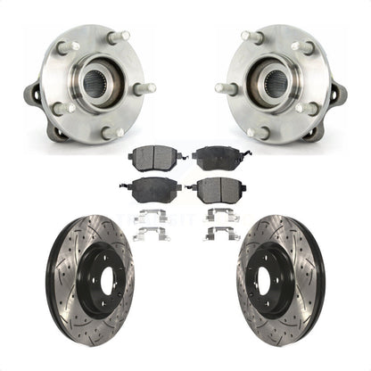 Hub Bearing Drilled Slot Brake Rotor & Pad Front Kit For 2005-2007 Nissan Murano
