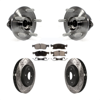 Hub Bearing Drilled Slot Brake Rotor Pad Front Kit For Jeep Grand Cherokee Dodge