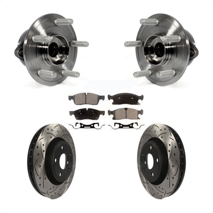 Hub Bearing Drilled Slot Brake Rotor Pad Front Kit For Jeep Grand Cherokee Dodge