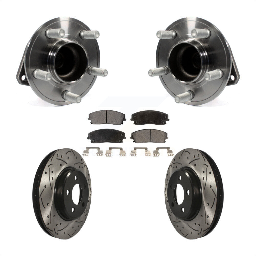 Hub Bearing Drill Slot Brake Rotor Pads Front Kit For Dodge Charger Chrysler 300