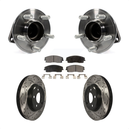 Hub Bearing Drill Slot Brake Rotor Pads Front Kit For Dodge Charger Chrysler 300