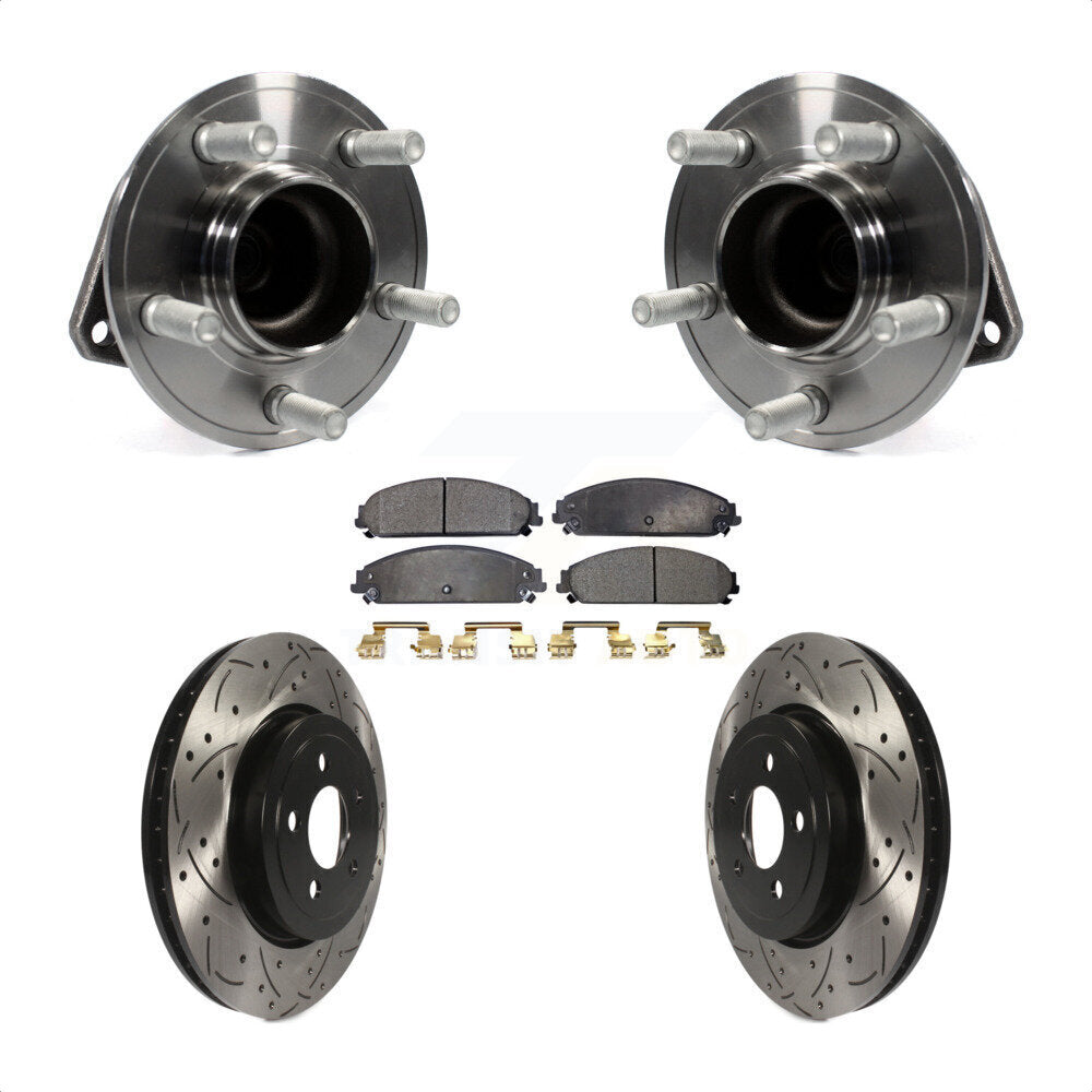 Hub Bearing Drill Slot Brake Rotor Pads Front Kit For Dodge Chrysler 300 Charger