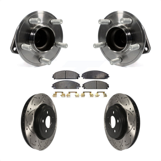 Hub Bearing Drill Slot Brake Rotor Pads Front Kit For Dodge Chrysler 300 Charger