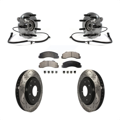 Hub Bearing Assembly Coated Drill Slot Brake Rotor Pads Front Kit For Ford F-150