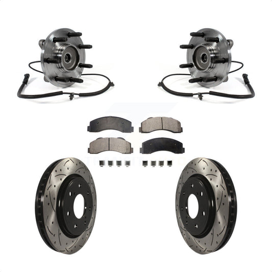 Hub Bearing Assembly Coated Drill Slot Brake Rotor Pads Front Kit For Ford F-150