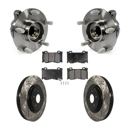 Hub Bearing Drill Slot Brake Rotor Pad Front Kit For INFINITI Q50 G37 Nissan Q60