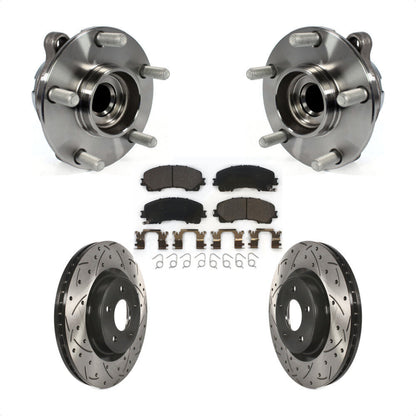 Hub Bearing Drilled Slot Brake Rotor Pad Front Kit For INFINITI Q50 QX50 Q60 RWD