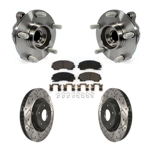 Hub Bearing Drilled Slot Brake Rotor Pad Front Kit For INFINITI Q50 QX50 Q60 RWD