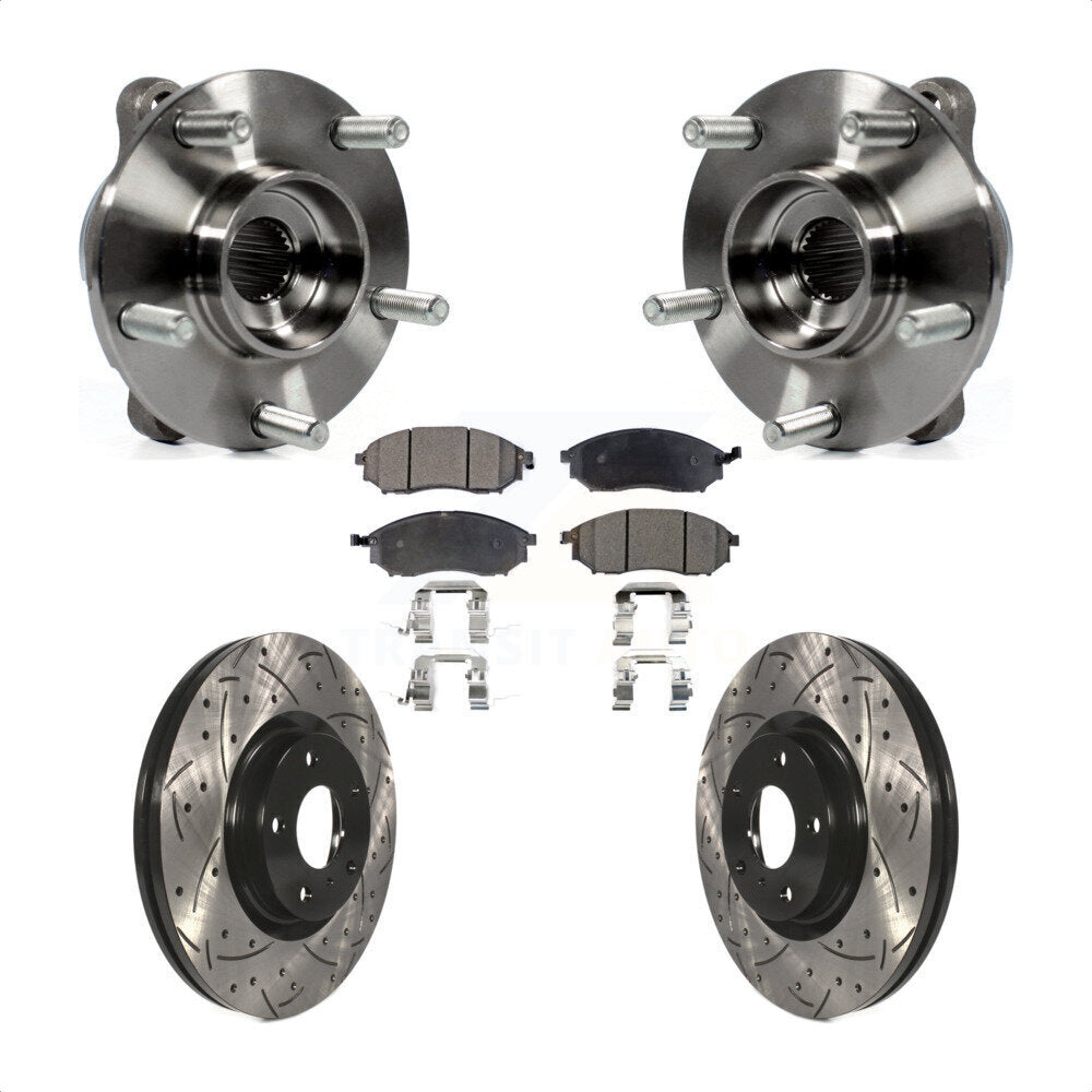 Hub Bearing Drill Slot Brake Rotor Pads Front Kit For INFINITI G37 EX35 G35 QX50