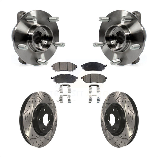 Hub Bearing Drill Slot Brake Rotor Pads Front Kit For INFINITI G37 EX35 G35 QX50