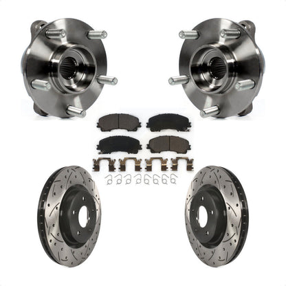 Hub Bearing Drilled Slot Brake Rotor Pad Front Kit For INFINITI Q50 QX50 Q60 AWD