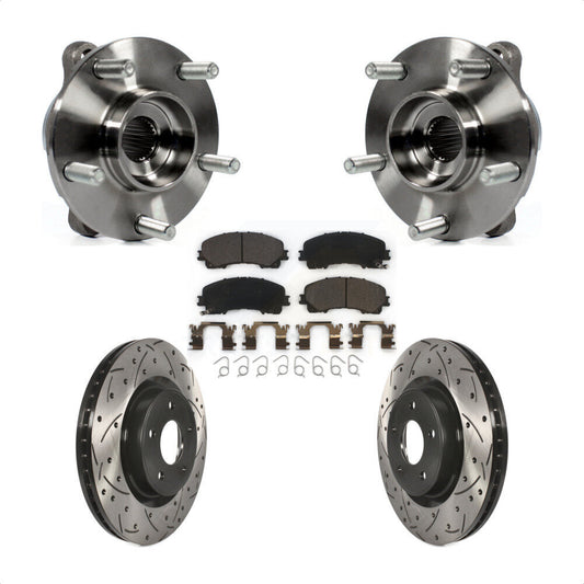 Hub Bearing Drilled Slot Brake Rotor Pad Front Kit For INFINITI Q50 QX50 Q60 AWD