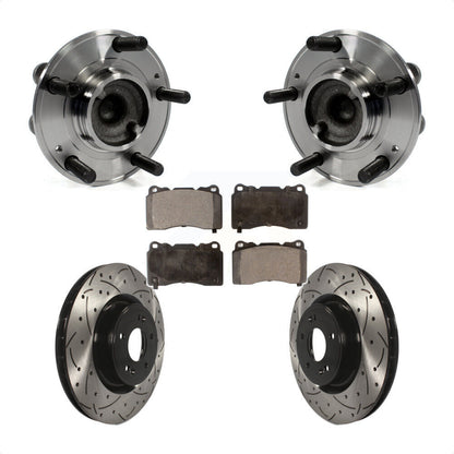 Hub Bearing Coat Drill Slot Brake Rotor Pads Front Kit For Hyundai Genesis Coupe
