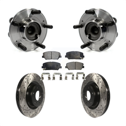 Hub Bearing Coat Drill Slot Brake Rotor Pads Front Kit For Hyundai Genesis Coupe