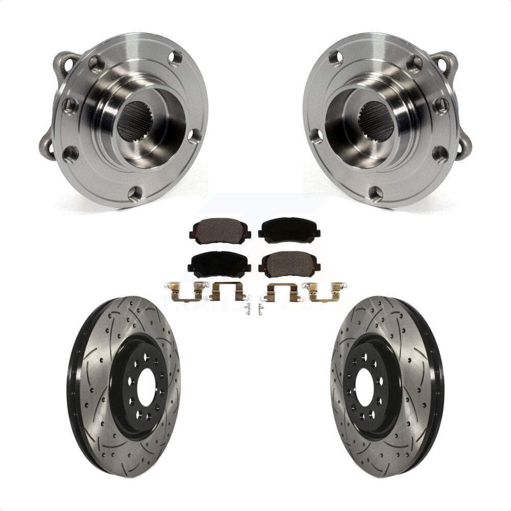 Hub Bearing Assembly Coat Drill Slot Brake Rotor Pads Front Kit For Chrysler 200