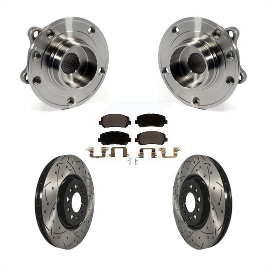 Hub Bearing Assembly Coat Drill Slot Brake Rotor Pads Front Kit For Chrysler 200