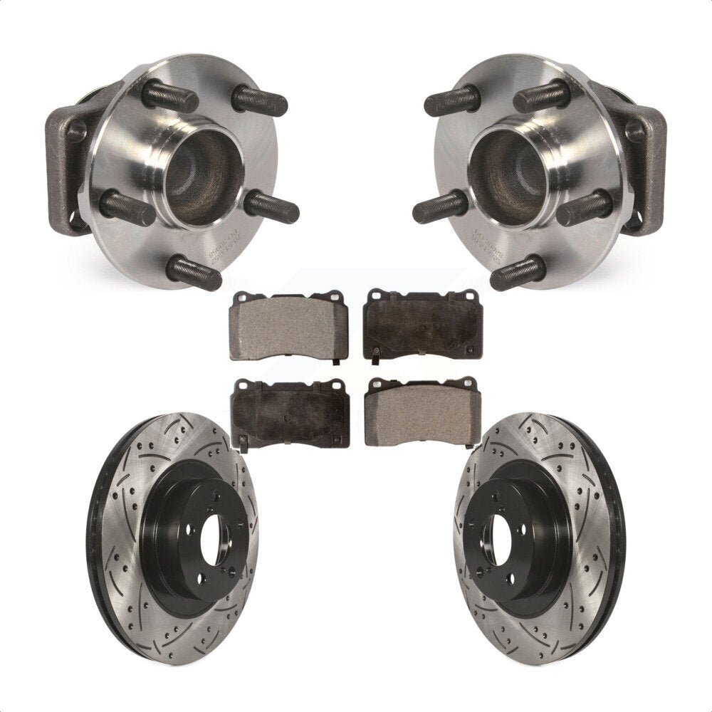 Hub Bearing Assembly Coated Drilled Slot Brake Rotor Pad Front Kit For Toyota 86