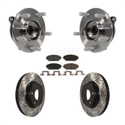 Hub Bearing Assembly Drill Slot Brake Rotor Pad Front Kit For Mazda 3 CX-3 Sport