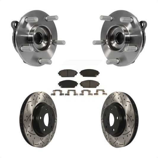 Hub Bearing Assembly Drill Slot Brake Rotor Pad Front Kit For Mazda 3 CX-3 Sport