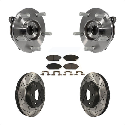 Hub Bearing Assembly Drill Slot Brake Rotor Pad Front Kit For Mazda 3 CX-3 Sport