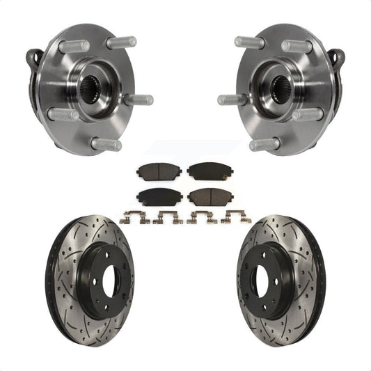 Hub Bearing Assembly Drill Slot Brake Rotor Pad Front Kit For Mazda 3 CX-3 Sport