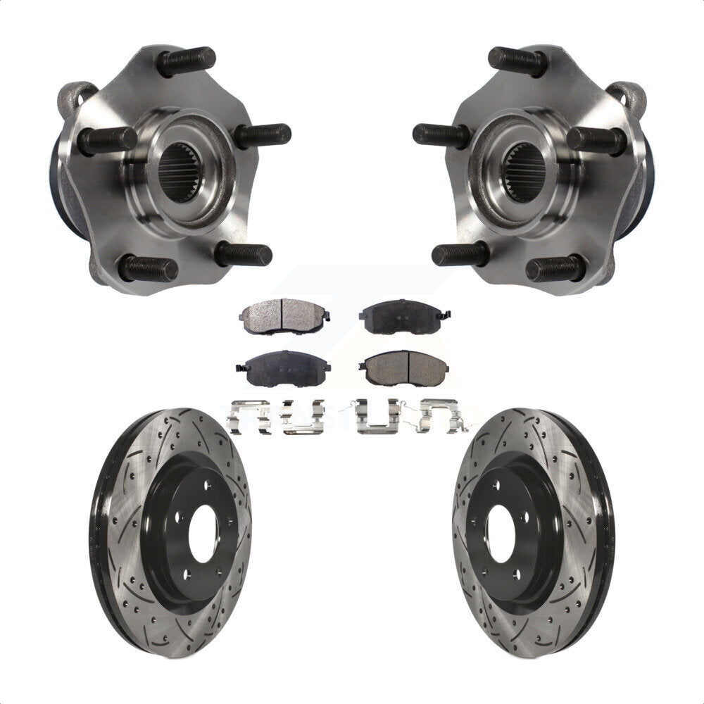 Hub Bearing Drill Slot Brake Rotor Pads Front Kit For Nissan Sentra Turbocharged