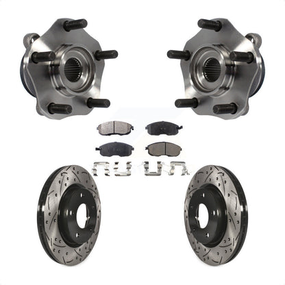 Hub Bearing Assembly Coat Drill Slot Brake Rotor Pad Front Kit For Nissan Sentra