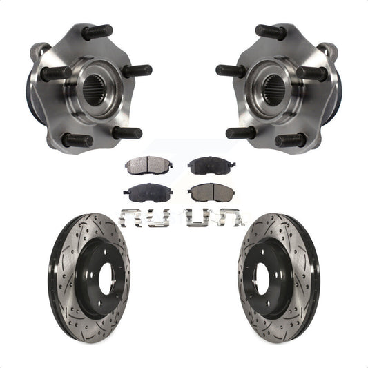 Hub Bearing Assembly Coat Drill Slot Brake Rotor Pad Front Kit For Nissan Sentra
