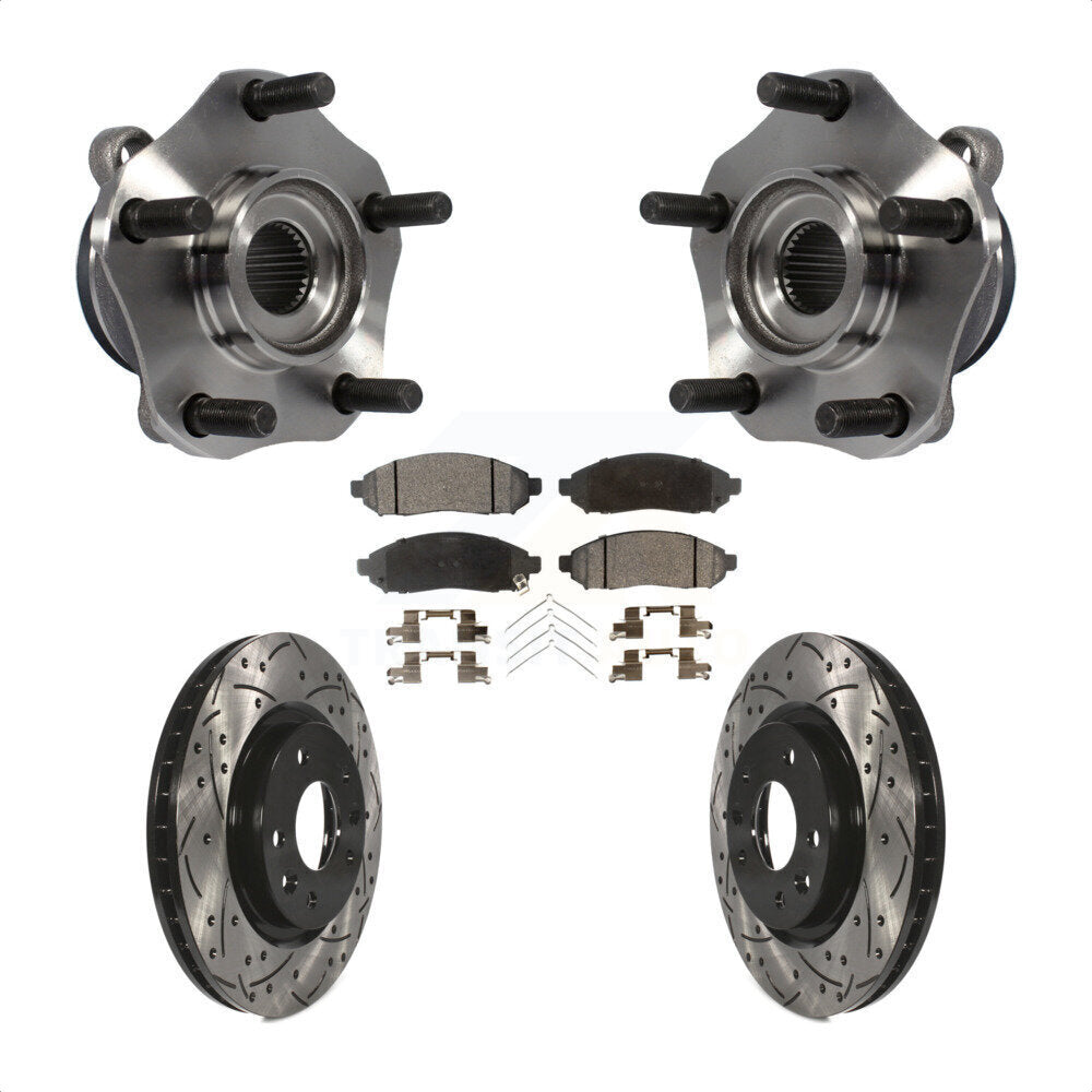 Hub Bearing Assembly Coated Drill Slot Brake Rotor Pad Front Kit For Nissan LEAF
