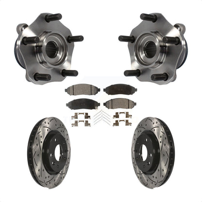 Hub Bearing Assembly Coated Drill Slot Brake Rotor Pad Front Kit For Nissan LEAF