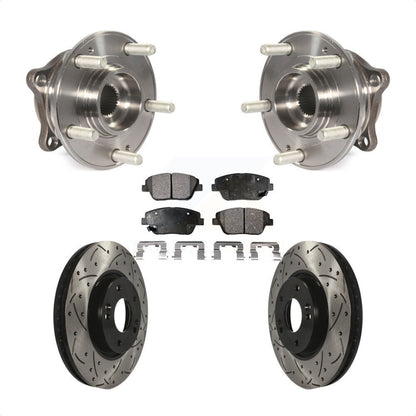 Hub Bearing Assembly Drilled Slot Brake Rotor & Pad Front Kit For Hyundai Sonata