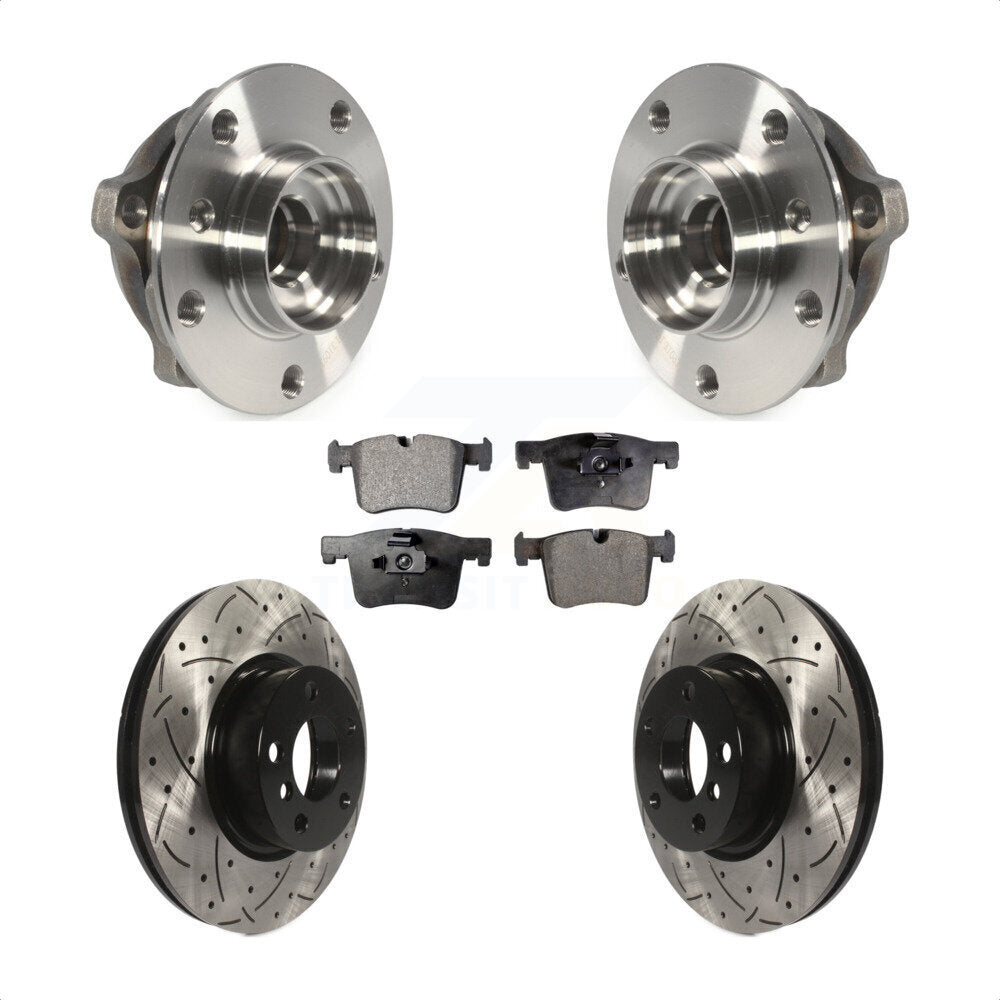 Hub Bearing Assembly Coated Drilled Slot Brake Rotor Pad Front Kit For BMW X3 X4