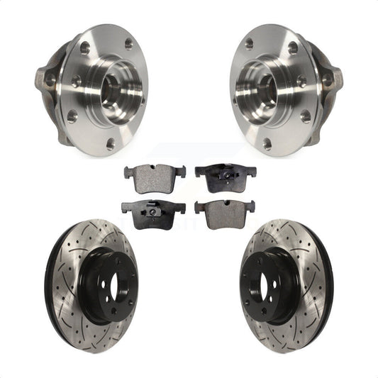 Hub Bearing Assembly Coated Drilled Slot Brake Rotor Pad Front Kit For BMW X3 X4