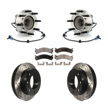 Hub Bearing Drill Slot Brake Rotor Pads Front Kit For Chevrolet GMC Express 2500