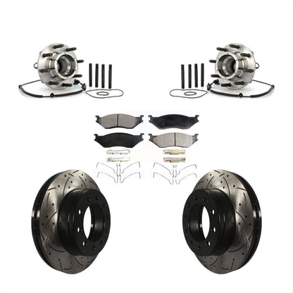 Hub Bearing Drill Slot Brake Rotor Pad Front Kit For Ford F-550 Super Duty 4 X