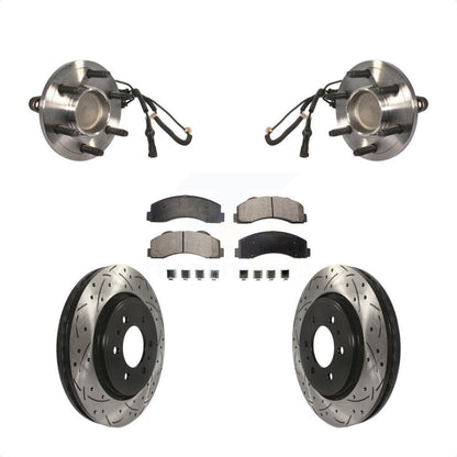 Hub Bearing Drill Slot Brake Rotor Pad Front Kit For Ford Expedition Lincoln RWD